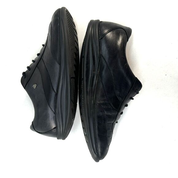 Finn Comfort Shoes Mens 7 Oxford Lace Up Round Toe Sneakers Black Leather Casual